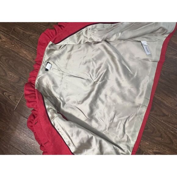 J CREW FIONA DARK PINK HERRINGBONE WOOL BLAZER JACKET SHORT RUFFLE COLLAR TRIM 2 - Picture 8 of 11